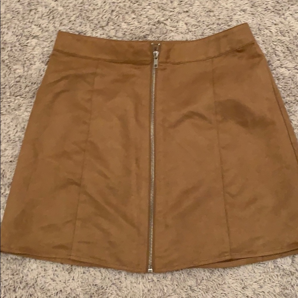 Brown suede skirt